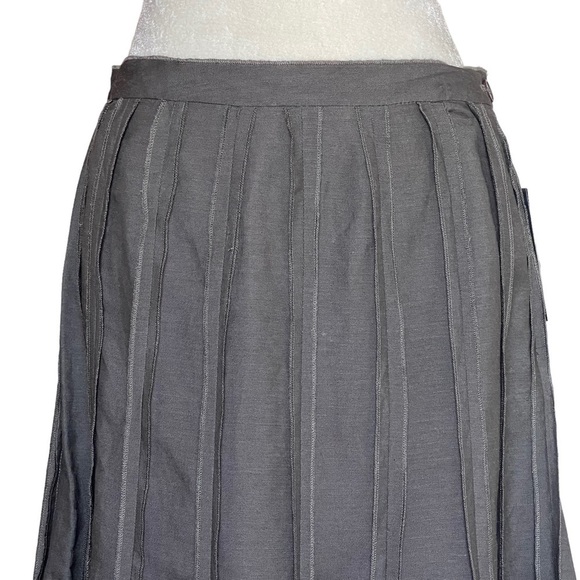 Carole Little Women’s Linen Blend Pleated Embroidered Skirt Size 10 Taupe Summer - Picture 3 of 8